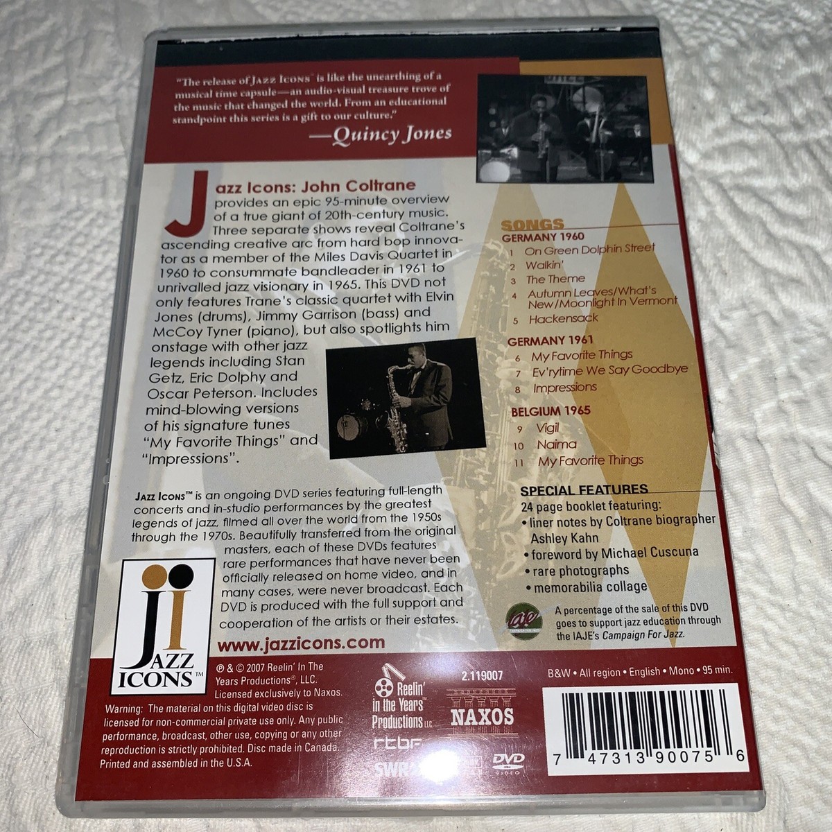 Jazz Icons: John Coltrane Live in '60, '61 & '65, DVD NTSC