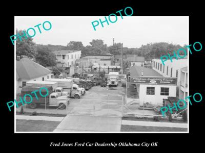 OLD POSTCARD SIZE PHOTO OKLAHOMA CITY OK USA FRED JONES FORD CAR DEALERSHIP 13