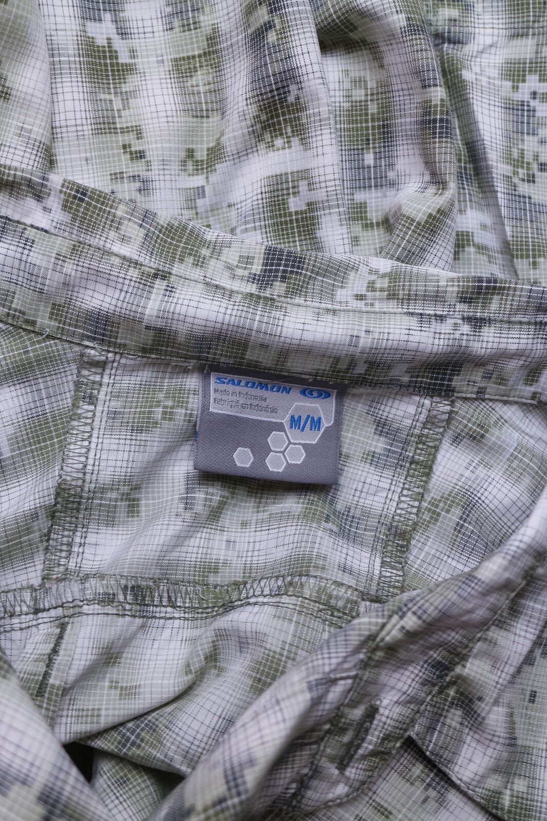 Camicia casual uomo Salomon maniche corte viaggio escursionismo verde a scacchi taglia M