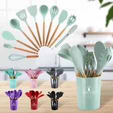 Kitchen Utensil Set 12-Pcs Heat Resistant Silicone Kitchen Cookware Gadget Tools