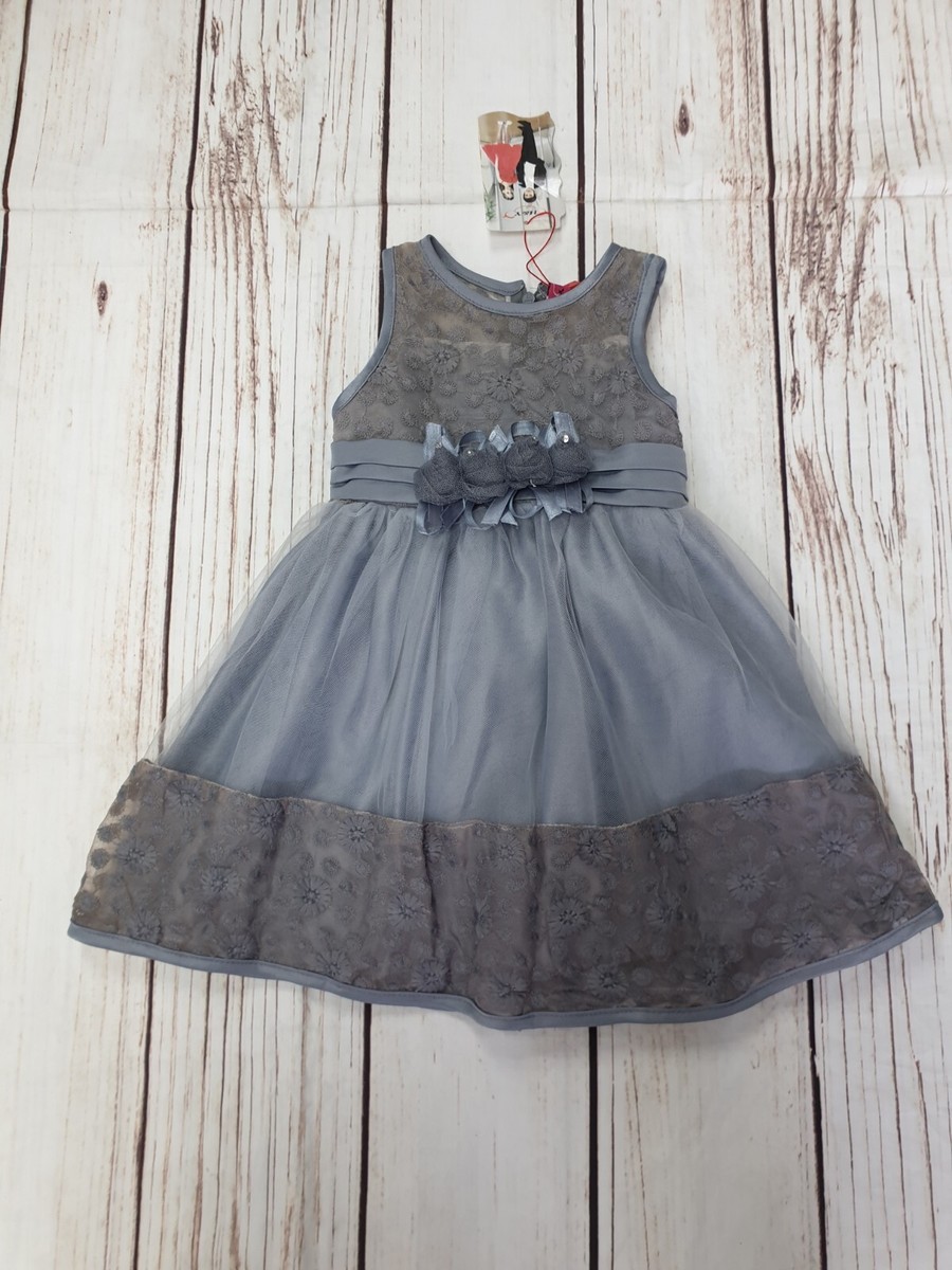 Girls Grey Occasion Bridesmaid Flower Girl Dress | eBay UK