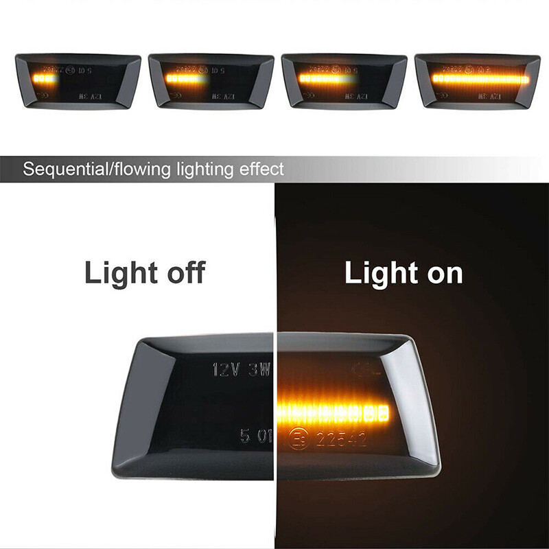 GSRECY 2 Pezzi Indicatori Di Direzione Laterali LED Dinamici Per Opel/Vauxhall Adam, Astra H, Corsa D/E, Insignia A, Zafira B, Chevrolet Cruze