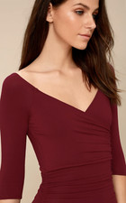 Lulu’s Star of the Show Bodycon Dress BURGUNDY Size M