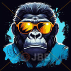Cool Gorilla with Sunglasses 12“ x 12“ Art Print #GorillaSeries001 🦍