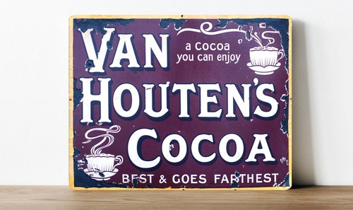 Van Houtens Cocoa - Metal Sign Plaque