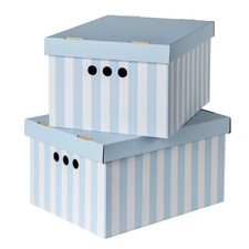 STYLISH 2pc Decorative Storage BOXES with Lid ARCHIVE A4 Box Cardboard ORGANISER