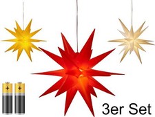3x LED Weihnachtsstern mit Timer, Innen & Au�...
