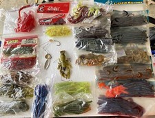 Vtg Fish Master Laser Worms Zoom Lizards Charlie Brewer’s Sliders & 2 Lures NOS