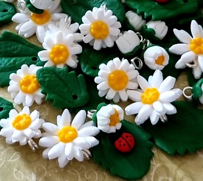 Gänseblümchen Charms Handarbeit Fimo Anhänger Sommer Schmuckherstellung Kit