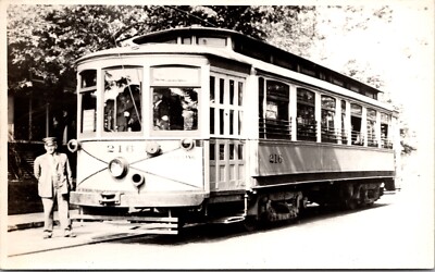RPPC #216 Street Car Trolley and Conductor Northern Indiana Railway South Bend