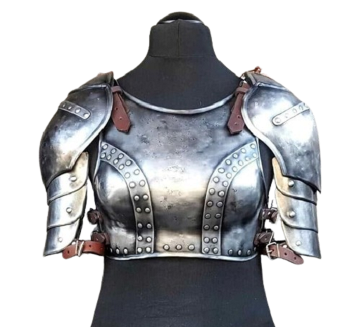 Caballero Medieval Dama Armadura Pectoral Acero Armadura de Hombro Gótico LARP Juegos con disfraces - Imagen 1 de 3