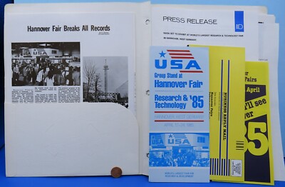 PRESS KIT '85 vtg Space Shuttle STS-41d CREW Hannover Fair Germany Delia Assoc