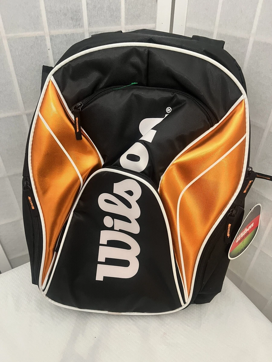 Wilson Tour Tennis Backpack Badminton Racquet Racket Black Orange