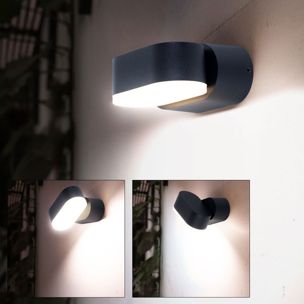 Led AußEn Wand Fassaden Lampe Alu Garten Strahler Balkon Leuchte Verstellbar-image