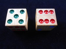 Handcrafted Big wood Dice 1.5" cube
