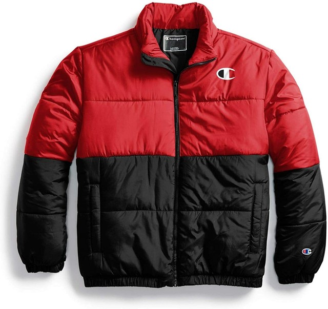 B459 Champion mens Stadium Puffer Jacket RED size XL eBay