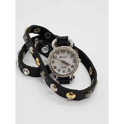 Geneva Platinum NO:9540 LC. Black jeweled and studded wrap  display picture 1