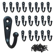 YMAISS 40packs Small Black Wall Mounted Coat Hook Single Coat Hanger Vintage ...