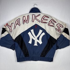 Vintage New York Yankees Pro Player Jacket Men's M Two Tone Spellout Graffiti