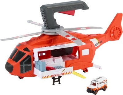 Matchbox Spielzeugauto & Spielset, 16 Zoll großer Hubschrauber verwandelt sich in Rettung