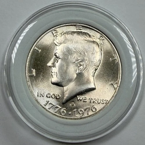 1976 S 40% Silver Kennedy Bicentennial Half Dollar US Mint Gem BU in Capsule