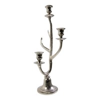 INNA-Glas KerzenstäNder Geweih Alleandro, Aus Aluminium, Silber, 48Cm