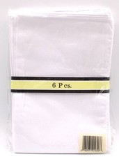 NEW White Cotton Handkerchiefs 6 Piece Set 16x16" Safdie Co. Hankies Crafts Vtg