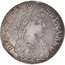 [#868743] France, Louis XIV, Écu de Béarn au buste juvénile, 1671, Pau, Collect,