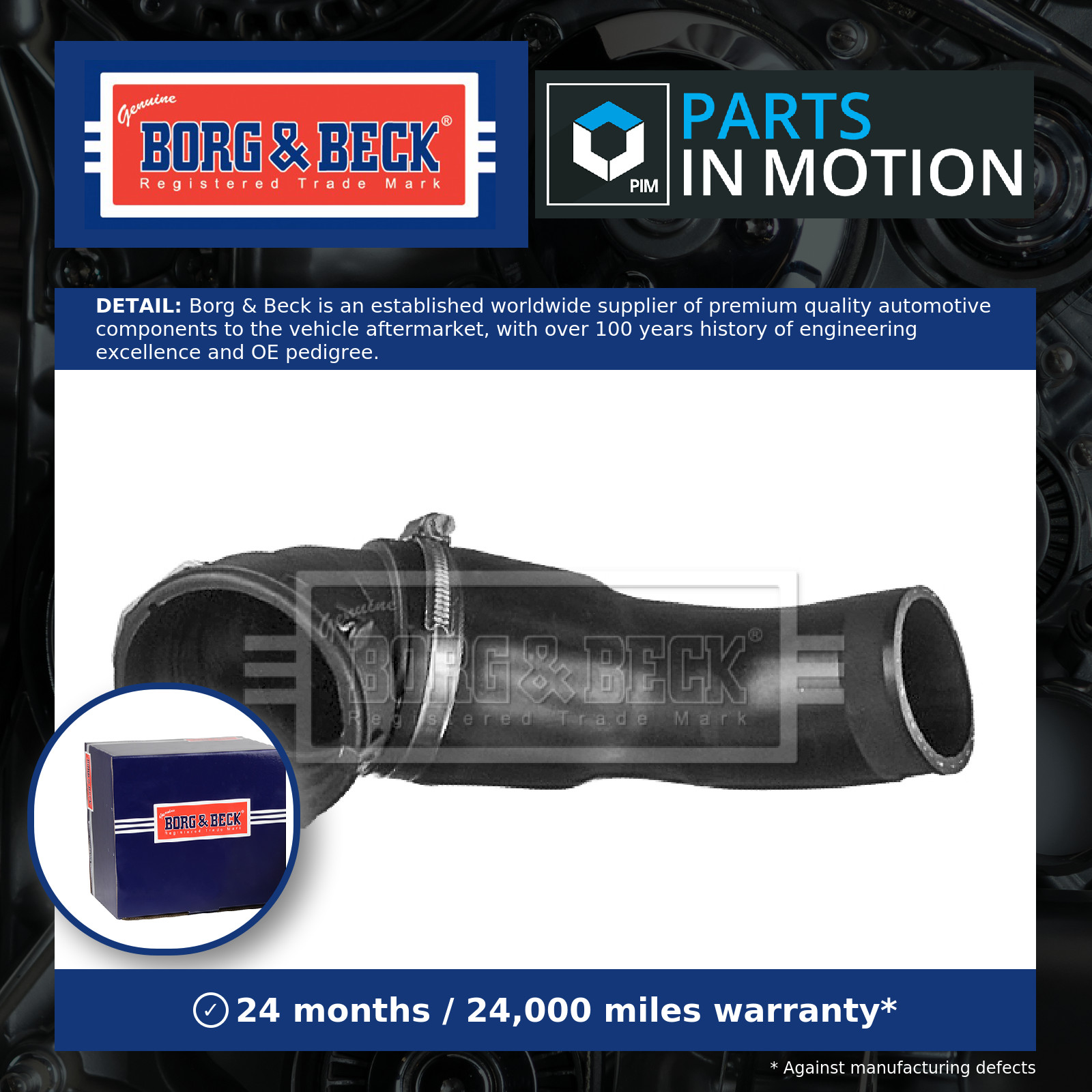 Turbo Hose BTH1620 Borg & Beck Charger 11617789961 11617797699 11617799398 New