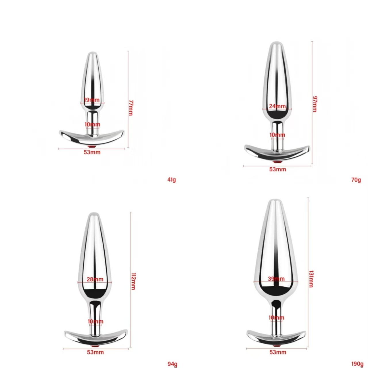 Stainless Steel Anal Butt Plug Vagina Prostate Stimulation Wearable Sex Toy SM