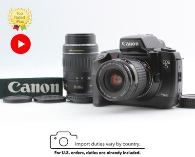 2 Objektive [NEUWERTIG] Canon EOS-5 Filmkamera EF 28-80mm 55-200mm II USM Obj...