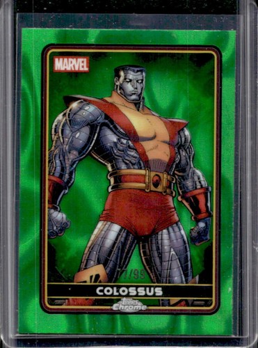 2025 Topps Chrome Deadpool Colossus Comic Accurate Green Lava Refractor #/99