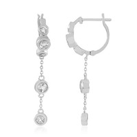 Cavill Ohrringe Sterling Silber WeißEr Topas 1,99Ct Rund Platiniert