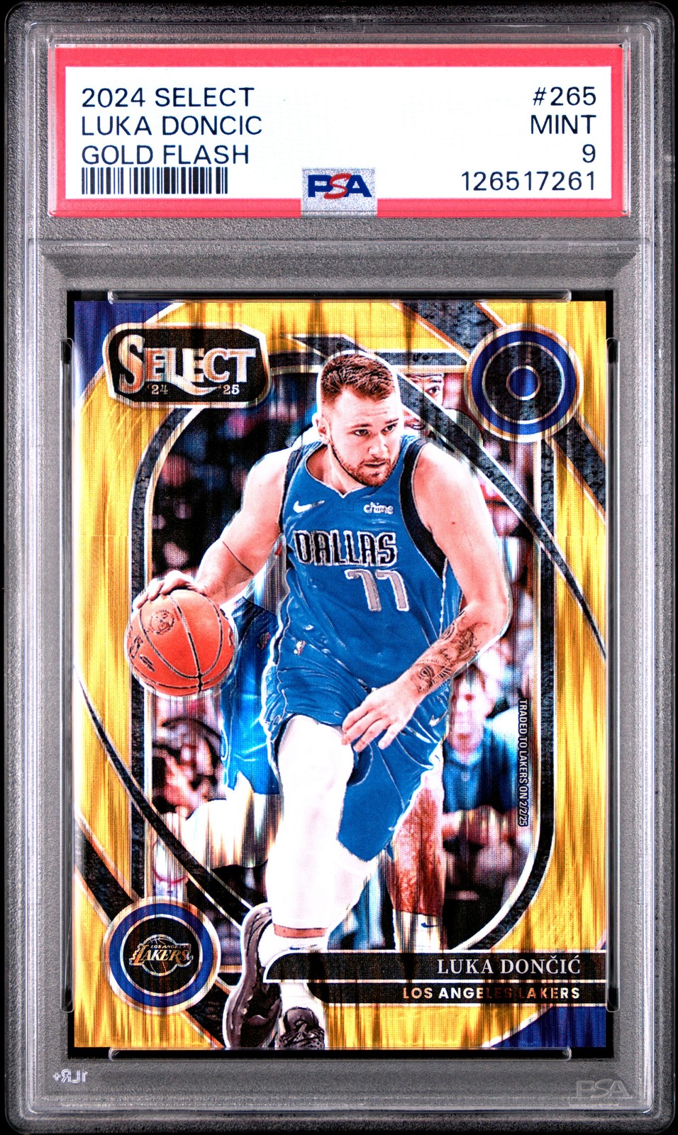 2024 PANINI SELECT GOLD FLASH #265 LUKA DONCIC 5/10 PSA 9