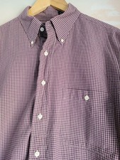 Landsend Men's button-down long sleeve shirt Size 16 collar Large Purple grey