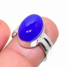 Blue Onyx Gemstone Handmade 925 Sterling Silver All Size Ring For Gift