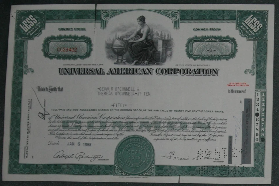 Universal American Corporation 1965 50 Shares - Bild 1 von 1