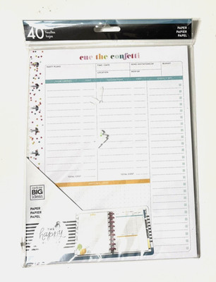 Happy Planner Girl Paper Classic Party Planner 40 Sheets Confetti Hostess