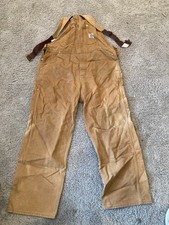 Carhartt Overalls 38X30 Vintage Distressed Double Knee Bib Work-wear Coveralls
