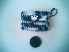 Schlüsselanhänger, klein, + Einkaufschip, Pfote, Münztäschchen, Handarbeit, 2