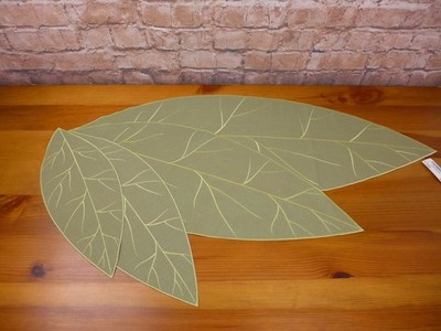 Sander Tischdecke Deckchen Fashion Blatt modern Aufleger Fb.85 grün Größenwahl