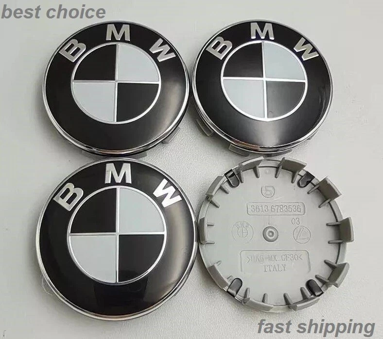 4PCS BMW 68mm/2.68IN Wheel Center Hub Caps Logo Badge Emblem Rim Hubcaps Emblem Foto 2 de 4