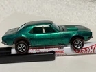 Redline Hot Wheels Custom CAMARO Green Hong Kong, Hard to Find White Interior
