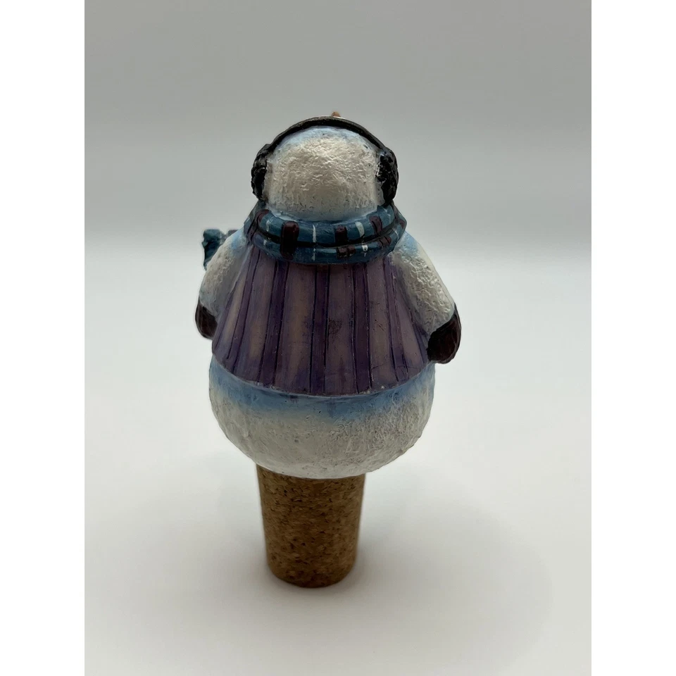 Muñeco de nieve vino corcho botella tapón Navidad invierno tema Foto 3 de 4