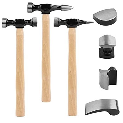 SWANLAKE 7pc Auto Body Repair Kit - Hammers & Dollies