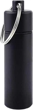Keychain Pill Box Waterproof Metal Travel Container with Key Ring for Daily Use