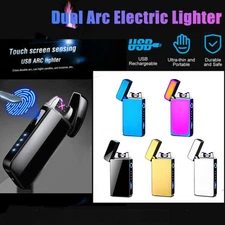 Electronic Lighter  USB Rechargeable Dual Arc Flameles Windproof Electric Plasma