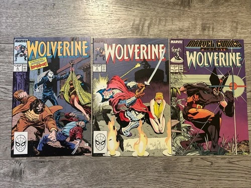 VINTAGE LOT of 3 WOLVERINE MARVEL Comic Books 1988-1989
