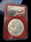 2018 - $1 American Silver Eagle NGC MS69 First Day Issue ALS Label Red Core