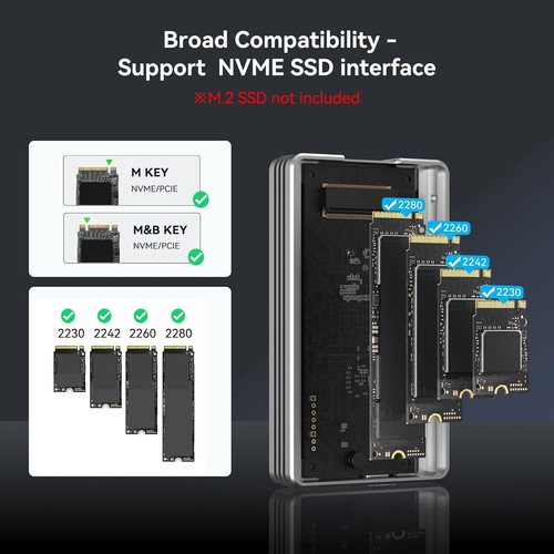 SSD-Gehäuse ACASIS 40 Gbit/s M.2 NVMe Aluminiumlegierung - Afbeelding 7 van 9